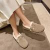 Fashion Retro Fashion Warm Shallow Mouth Casual Short Plush Flat Shoes for Women 2025 Winter New Soft Comfortable Versatile Cotton Shoes