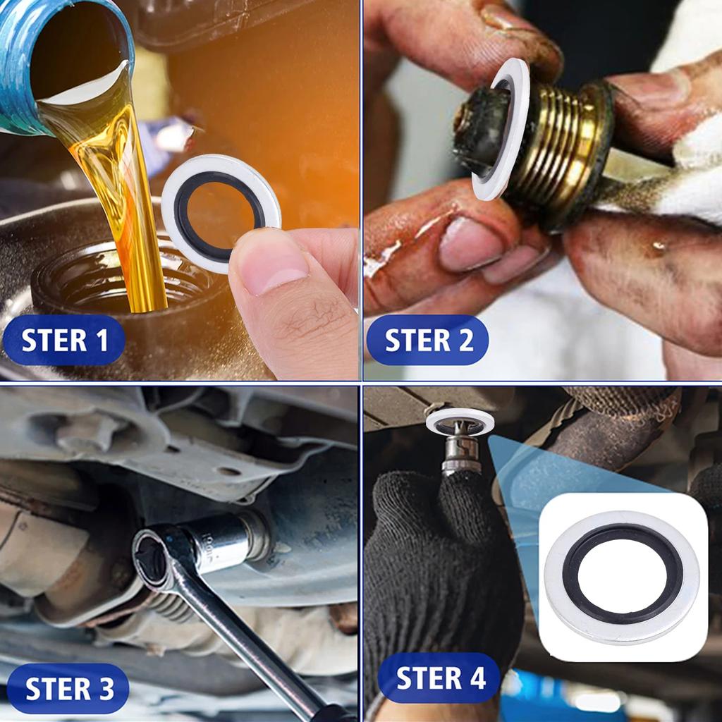 M16 Aluminium Alloy Rubber Gasket Car Oil Sump Drain Plug Sealing Gaskets Rings Washer for Renault Clio Duster Espace Fluence