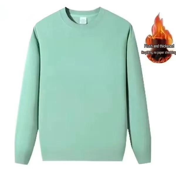 Męska dwustronna ciepła luźna bluza polarowa - Jesień/Zima Polarowy polar z okrągłym dekoltem