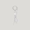 Ribbon Beads Ball Keyring_Silver