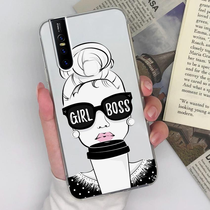 

Чехол для Vivo V21 V19 V27 S15 U20 V15 V20 Красивый вид сзади Чехол для телефона для девочек Прозрачный Мягкий ТПУ Защитный чехол от падения Для корпуса Vivo Capa Vivo U3