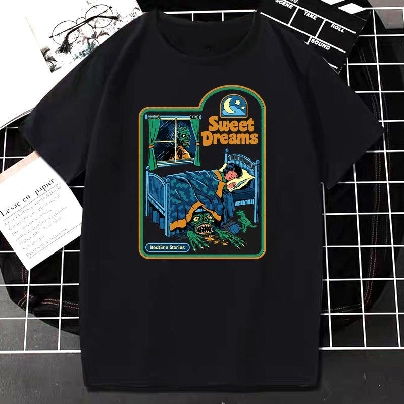Gruseliges Satan Dämon Cartoon Grafik T-Shirt Damen Herren Übernatürlich Sensenmann Horror Tops Hipster Street Fashion Tee Camisetas