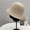 Simple imitation cashmere jacquard knitted bucket hat women's autumn and winter versatile fashion warm straight bucket hat