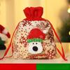 Christmas Gift Bag, Linen Cartoon Christmas Candy Bag Tote Bag Santa Gift Bag