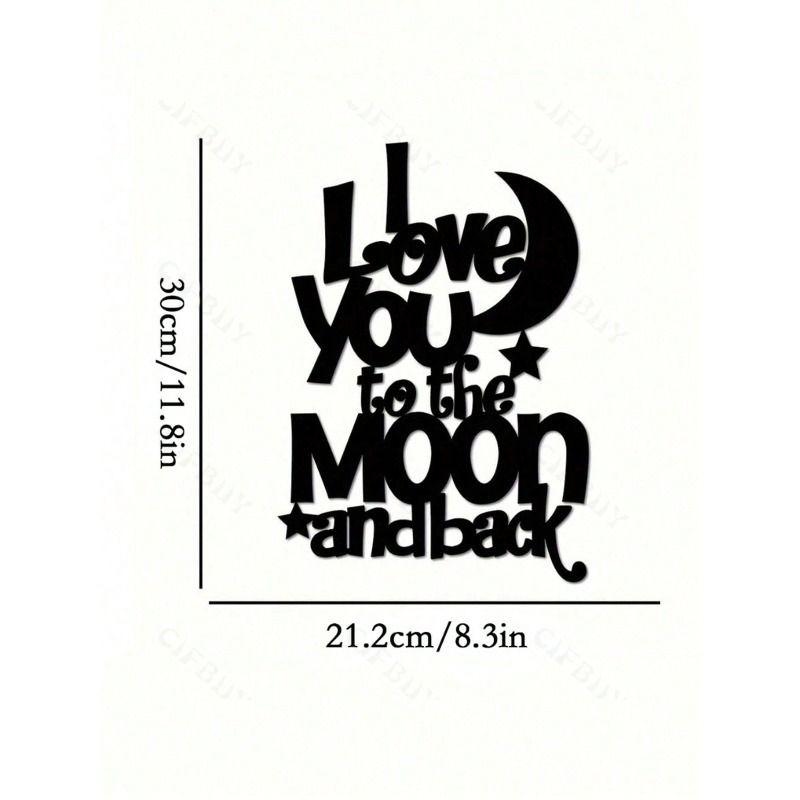 Wall Metal Art Love to The Moon and Back for Living Room Bedroom Kitchen