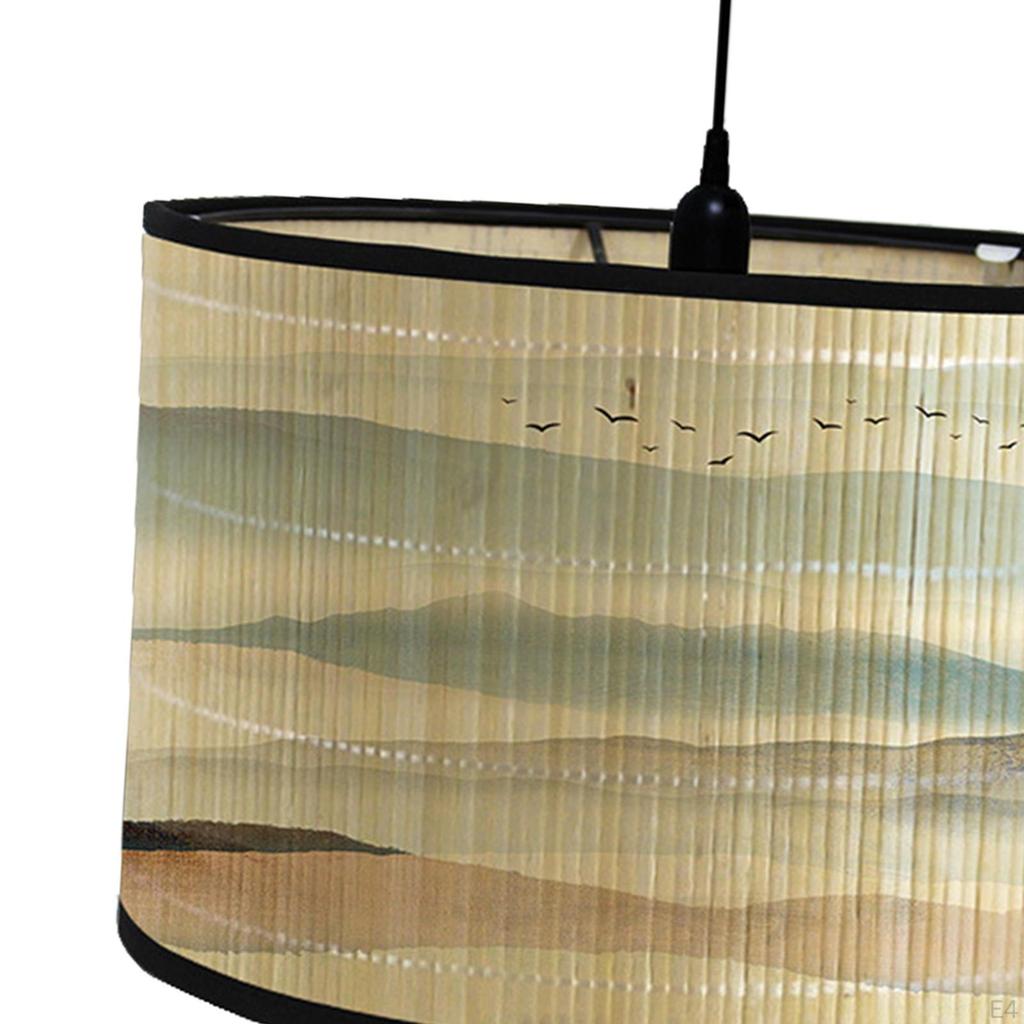 Bamboo Drum Lampshade for Ceiling And Table Use