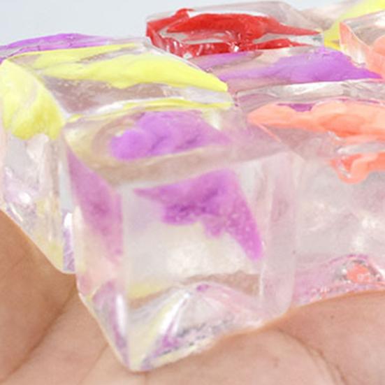 15Pcs Dinosaur Ice Cube Squeeze Toy Anxiety Relieving Clear Cube Sensory Toy Soft Stretchy Transparent Stress Ball Focus Aid Relaxation Tools