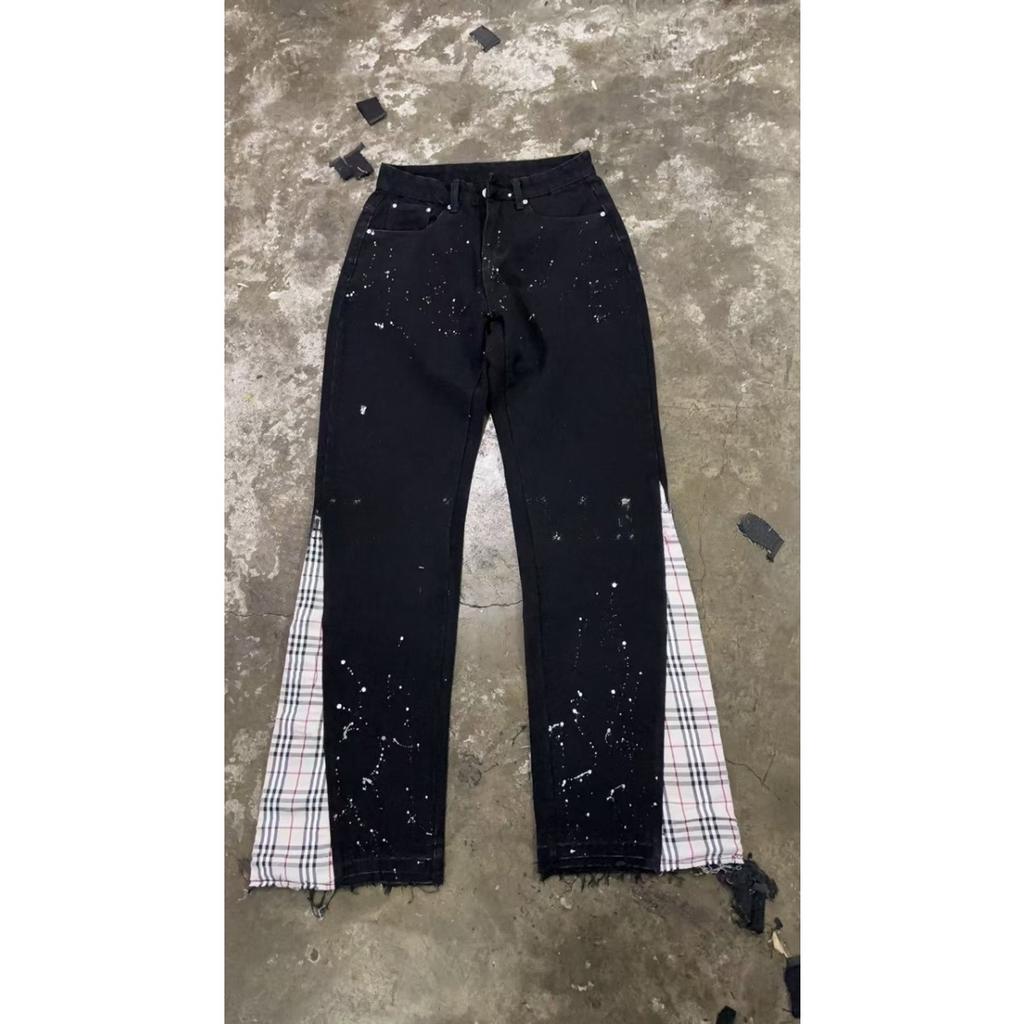 GLYDE New Fashion Jeans Men Streetwear Black Streetwear High Stretch Skinny Button Trousers