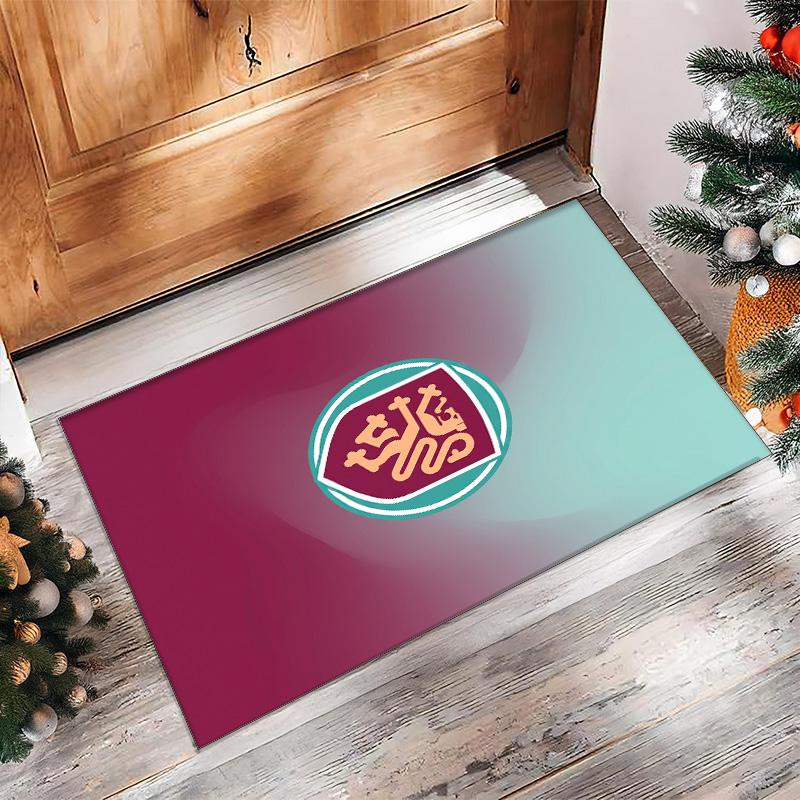 Burnley Football Print Crystal Velvet Rug, Comfortable Water Absorbent Non Slip Indoor Floor Carpet