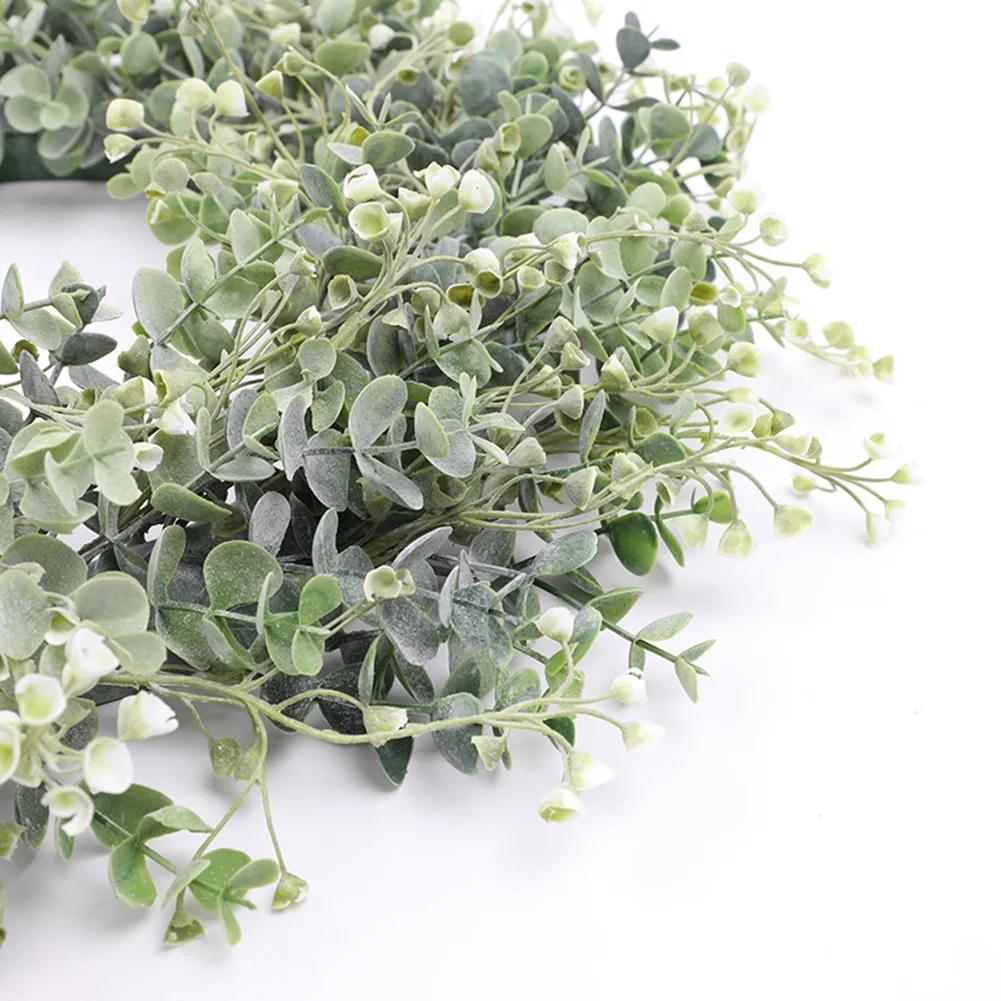 50CM Eucalyptus Wreath Front Door Wreath Green Leaves Wreath Spring Door Wreath Outdoor Artificial Greenery Hanging Wreath China Mainland