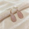 Vintage Gold-Plated Teardrop Earrings with Rose Quartz, Lapis Lazuli, Red Jasper, Turquoise, and Amazonite.