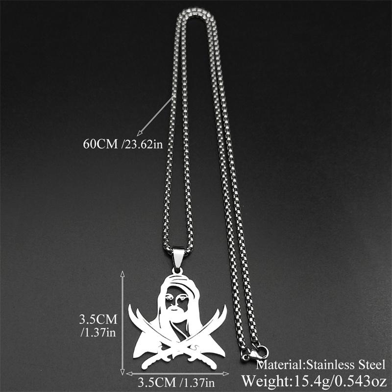 Imam Ali Sword Muslim Islam Allah God Chain Necklace For Men Women Stainless Steel Arabic Zulfiqar Gold Color Chain Jewlery