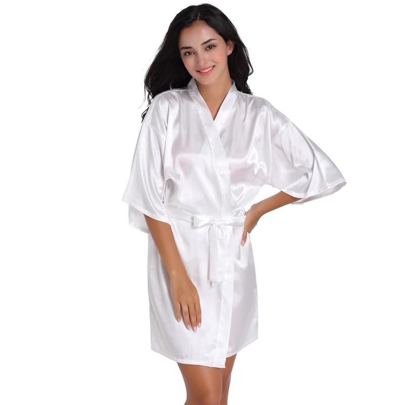 Women's Summer Thin Solid Robe Ladies Sleepwear Letters Print Kimono Lace Up Loungewear