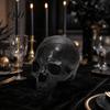 Vintage Style Skull Ornament Resin Ornament, Dark Halloween Prop, Sturdy Atmosphere Decoration Durable Teaching Model, Matte Black Anatomy