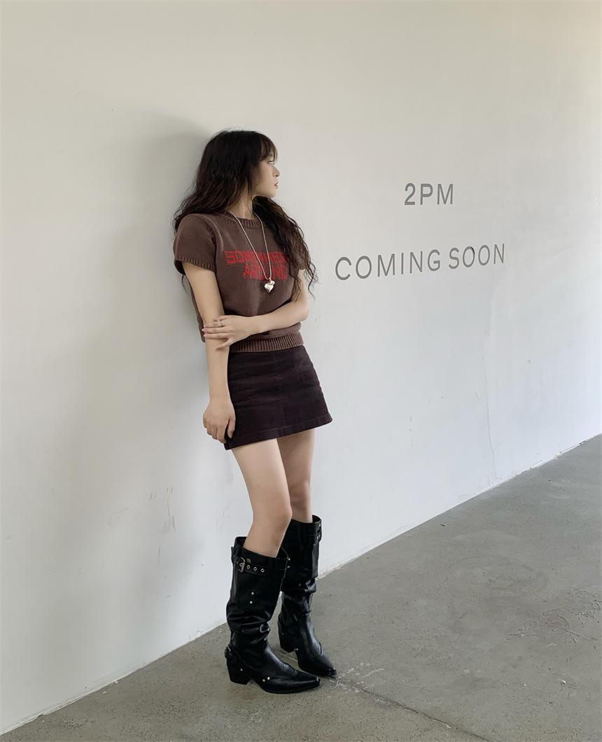 

Great Northwest Xinjiang Tourism Summer Thin Boots Women s 2025 Big Tube Wai Brown Western Cowboy Boots Pile Boots 39