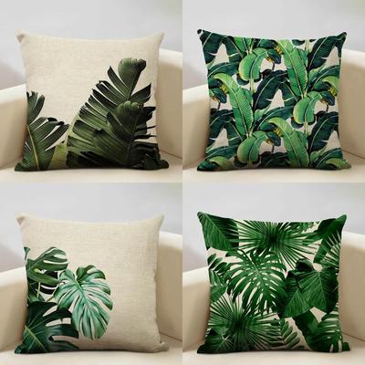 Home Decor Exotic Tropical Leaf Pattern Pillow Covers Pattern Cushion Cover Suitable For Sofa Bedroom Car Pillow Cover