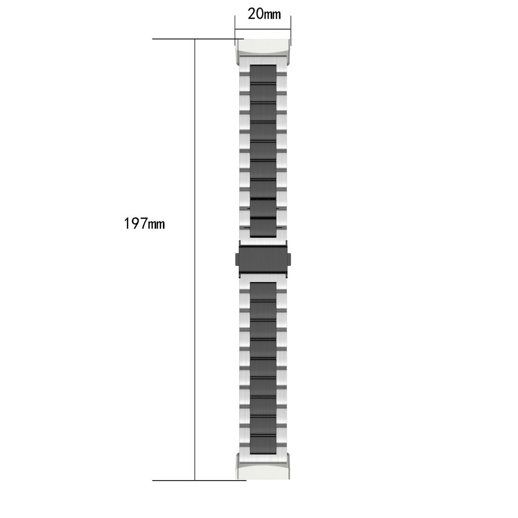 For Fitbit Versa 4/Versa 3/Sense 2/Sense Stylish 3 Beads Design Stainless Steel Wrist Band Replacement Smartwatch Strap