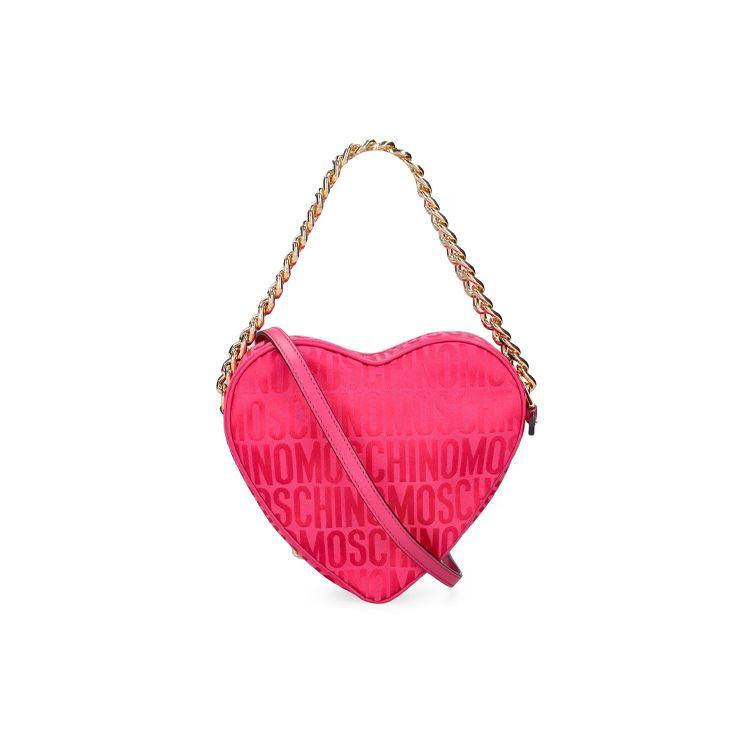 Moschino Casual Fashion Heart Logo Zipper Tote Bag Women handbags Pink 74288268A5217