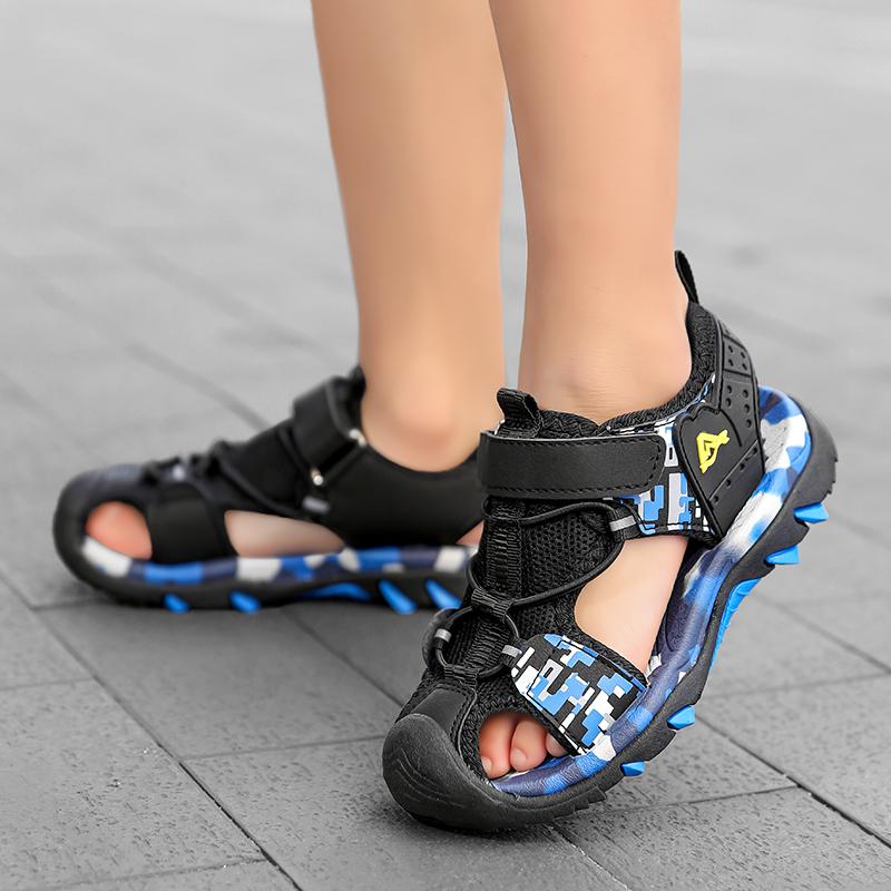 28-39 Kinder Sommer Plus Size Leichte und Modische Klettverschluss-Sandalen Strandschuhe Grundschulsandalen