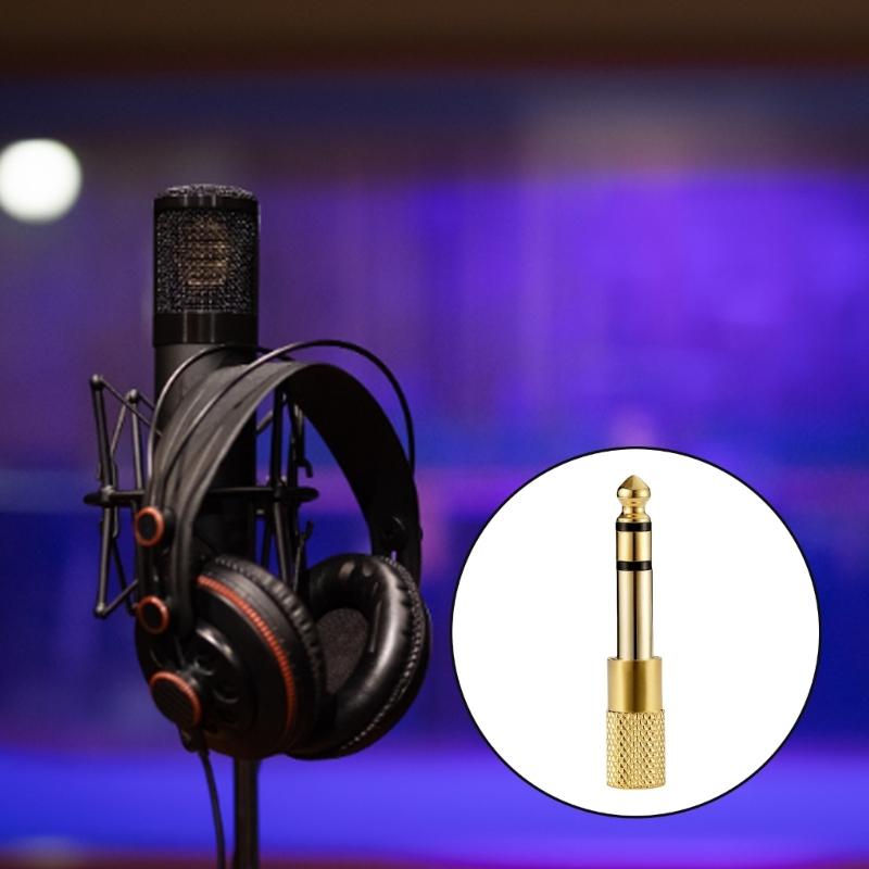3.5mm Female To 1/4 6.35mm Male Adapter Port 6.35mm To 3.5mm Guitar Converter for Speaker Camcorder Recorders