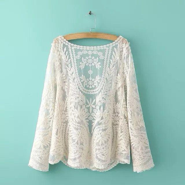 Sunscreen Clothes for Women Cardigans Long Sleeves Shawls Summer Air Conditioning Lace Jackets Thin Mesh Tops