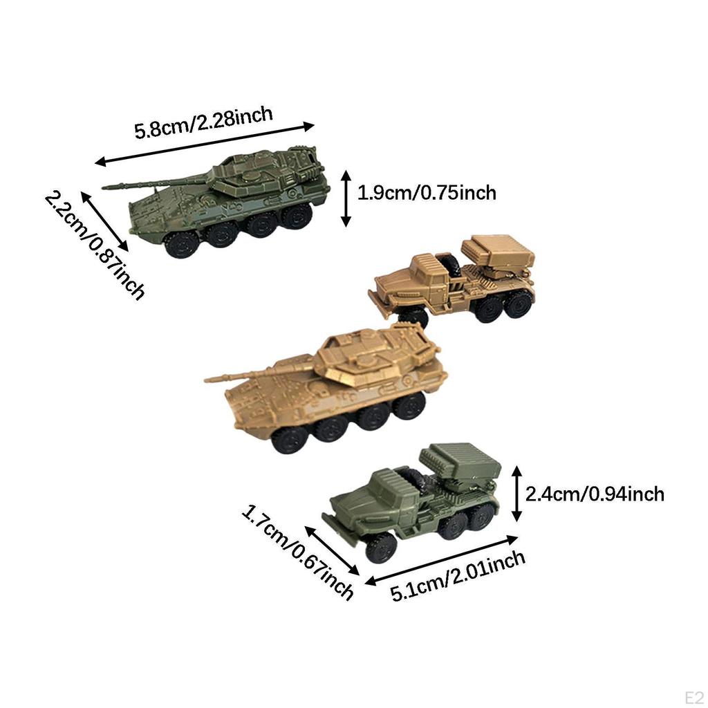 4x 1: Maßstab 144 Panzermodell Radfahrzeug Bildung Realistisch Miniatur 4D Spielzeug DIY