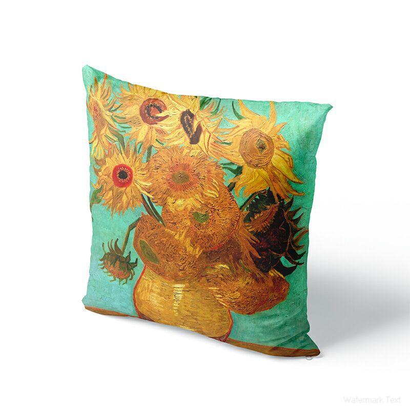 45x45cm Van Gogh Oil Painting Pillowcase Sofa Cushion Cover Sunflower Night Pillow Cover Sofa Pillow Cover Home Decoration