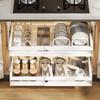 Punch-Free Under-Mount Kitchen Cabinet Pull-Out Dish & Bowl Storage Rack