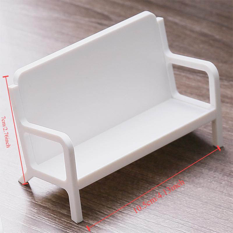 1 Stück Einfacher Weißer Bankstil Visitenkartenhalter Ständer Etui Modernes Sofa Namenskarte Desktop-Organizer Schulbüromaterial
