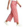 Women Loose Fit Plaid Wide Leg Pants with Drawstring Waist and Large Pockets Fashion Casual Trousers for Daily Wear