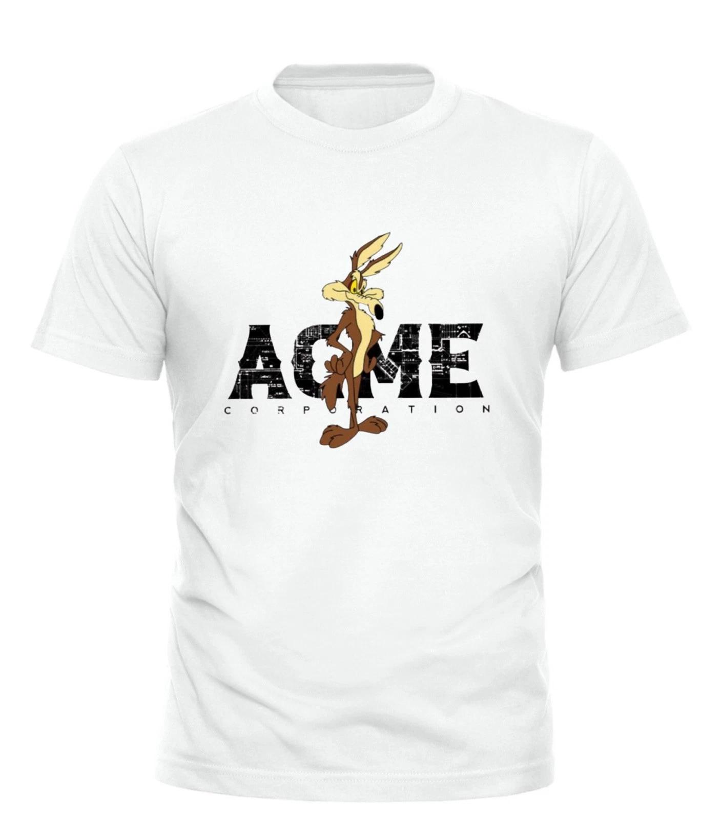 Wile E. Coyote ACME Roadrunner Cartoon 80s Mens T Shirt Colour White 4XL