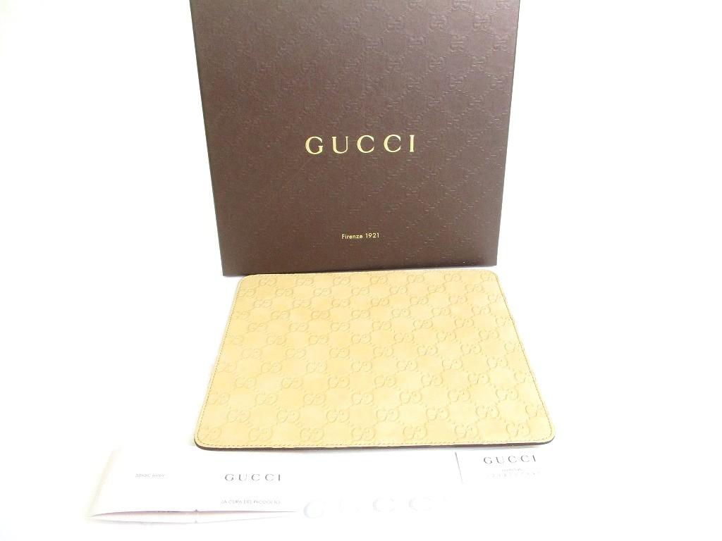 

Оригинальный коврик для мыши GUCCI Guccissima бежевый кожаный #a767 восстановленный