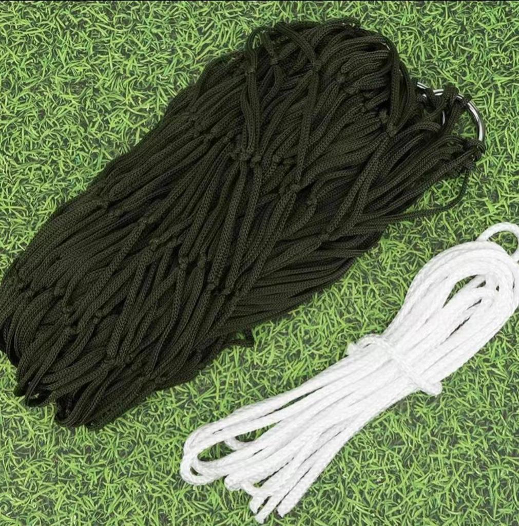 Military Green/Red Mesh Outdoor Hammock with Iron Hook & Nylon Rope