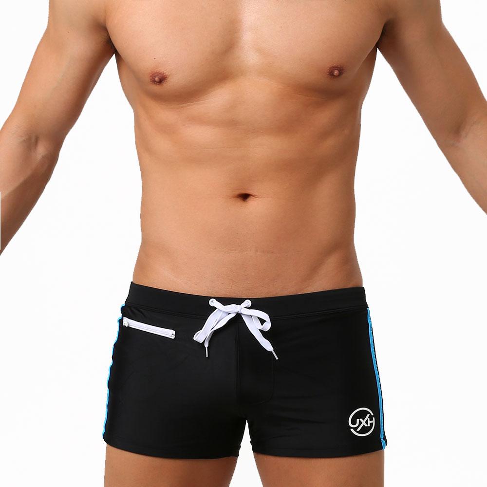 Pánské plavky přední kapsa fit Sexy plavky plážové oblečení opalování Surfování