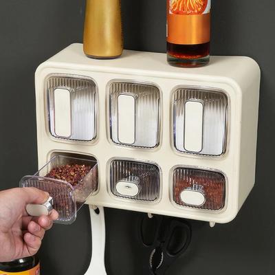 1 boîte de rangement murale pour assaisonnements, organisateur d'ustensiles de cuisine et d'épices