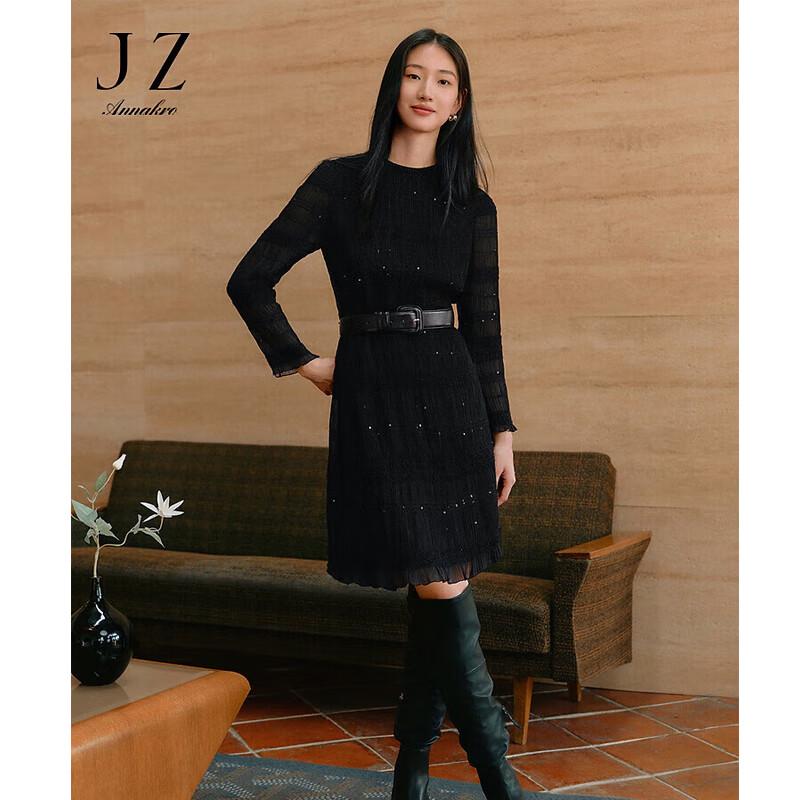 

Jiuzi Annacode Elegant Sequin Pleated Mid-Length Dress XL