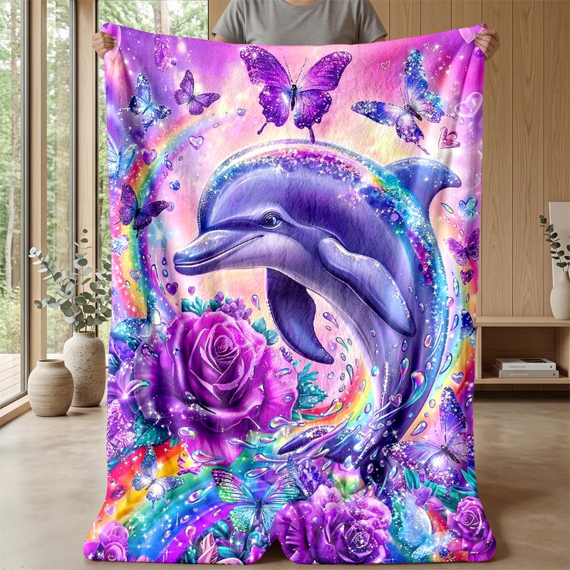 Queenly Glamour Crown Theme blanket Lightweight Warm Flannel Blanket Decorative Throw Blanket for Home Decoration