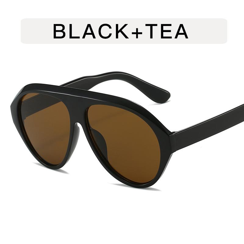 New Women Sunglasses High End Street Photography Modern Trendy Shaped Large Frame Pilot Sun Glasses Hip Hop Bouncy Sun Glasses