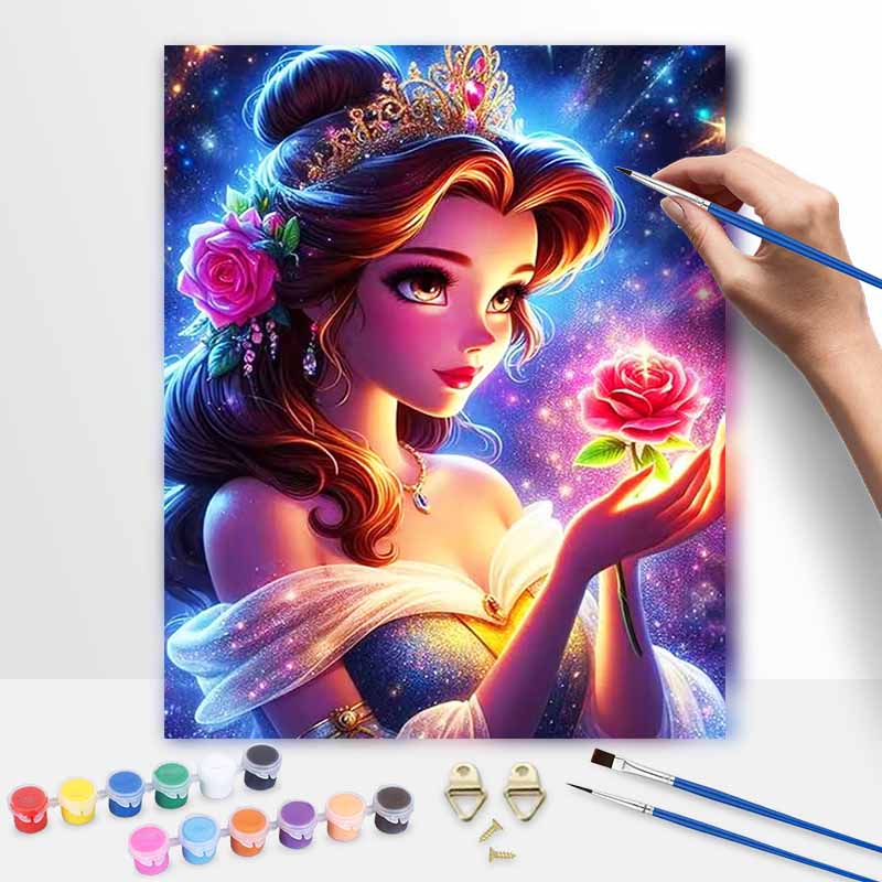 Disney animation digital oil painting Beauty and the Beast Belle diy handpainted coloring painting home decoration wall art gift kits