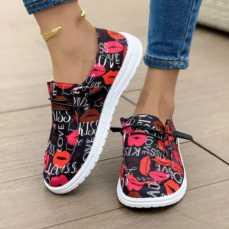 Trendy Women's Shoes 2024 Autumn New Design Sense Printed Casual Flat Bottom Comfortable Women's Sports Shoes Zapatos De Mujer