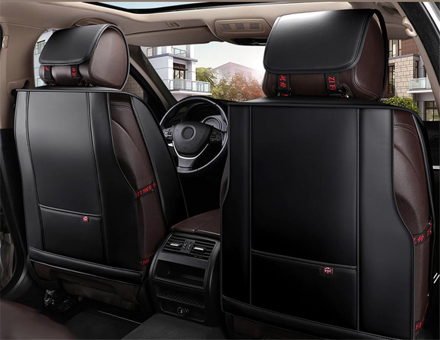 Black Car Seat Covers Front + Rear Cushion Full Surrounded For 5 Seats Sedan SUV