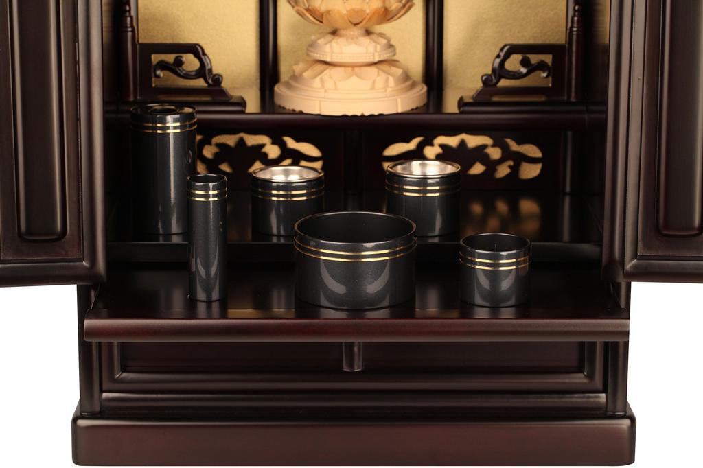 Oda Kobo Brass Modern Buddhist Altar Set (Indigo, 6-Piece Set)