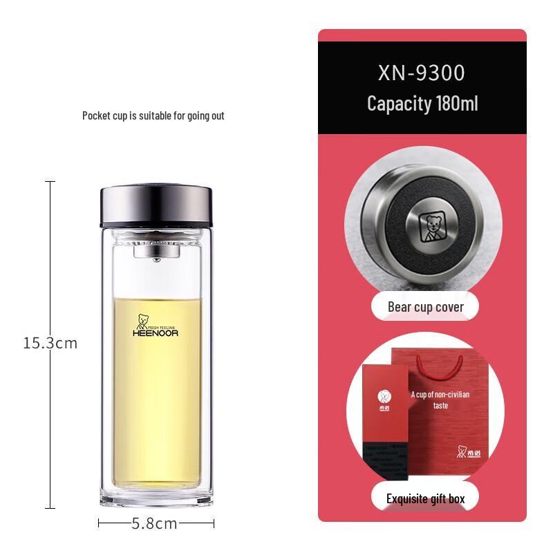 Xinuo Double-Layer Glass Bear Water Cup