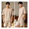 [ANONIE] Men's Short Sleeve Top and Bottom Set, Jersey, Loungewear, Summer Loungewear, Sportswear, Plain, Large Size, Sweat Absorbent, Quick Drying,