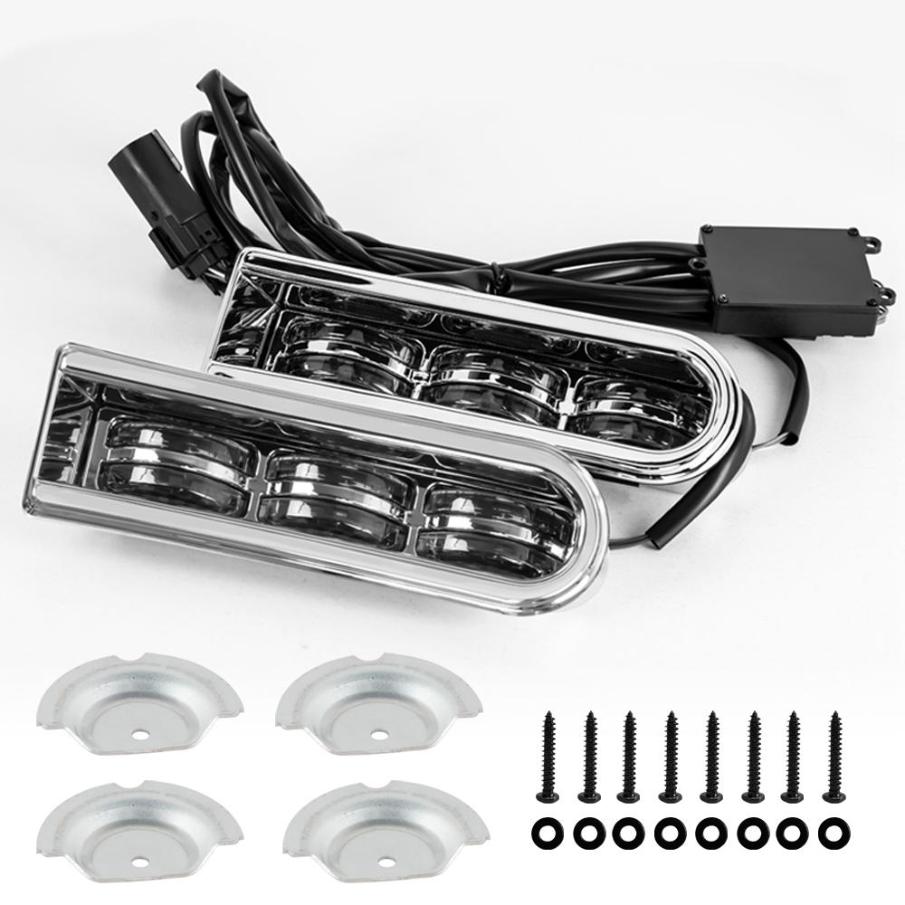 For Harley Touring Road King Road Glide Electra 2014-2022 Black Chrome Saddlebag Accent Filler Insert Support LED Light