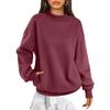 Damen Rollkragenpullover mit Taschen Langarm Freizeit Oberteil