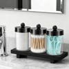 3er-Pack Badezimmer-Organizer Behälter Q-Tip Halter - Apothekergläser Box mit Deckeln, Aufbewahrungsschale für Wattebällchen, Wattestäbchen, Zahnseide-Sticks