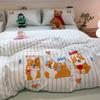 2025 New Style Full Cotton Embroidery Bedding Set: Includes Duvet Cover, Bed Sheet, and Three-Piece Dorm Towel Set