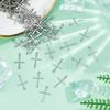 100Pcs 304 Stainless Steel Pendants Cross Stainless Steel Color 16x9.5x0.8mm Hole: 1mm
