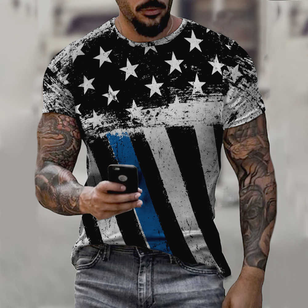 Men's Casual Printed Short Sleeve Loose Comfort Top T-Shirts Men’s